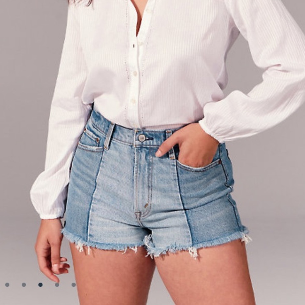 Abercrombie high rise mom shorts